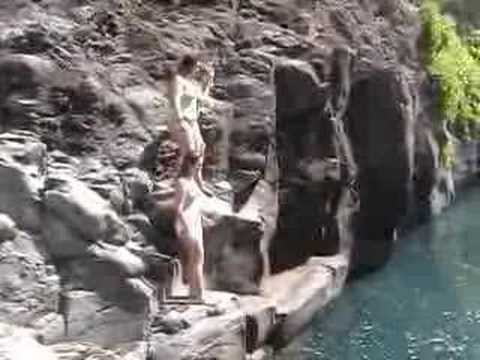 Cliff jumping at Venus Pool in Maui