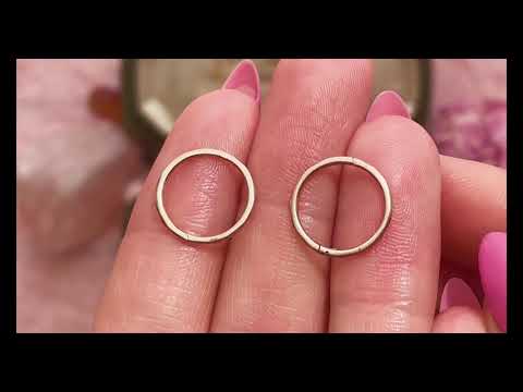 Faceted 9ct Gold "Sleeper" Hoop Earrings, 13.5mm #8789