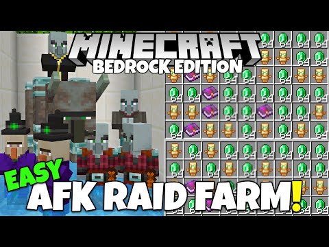 Minecraft Bedrock: EASY AFK RAID FARM! (Upgraded, V7) Pillager Outpost Farm! MCPE Xbox PC PS5