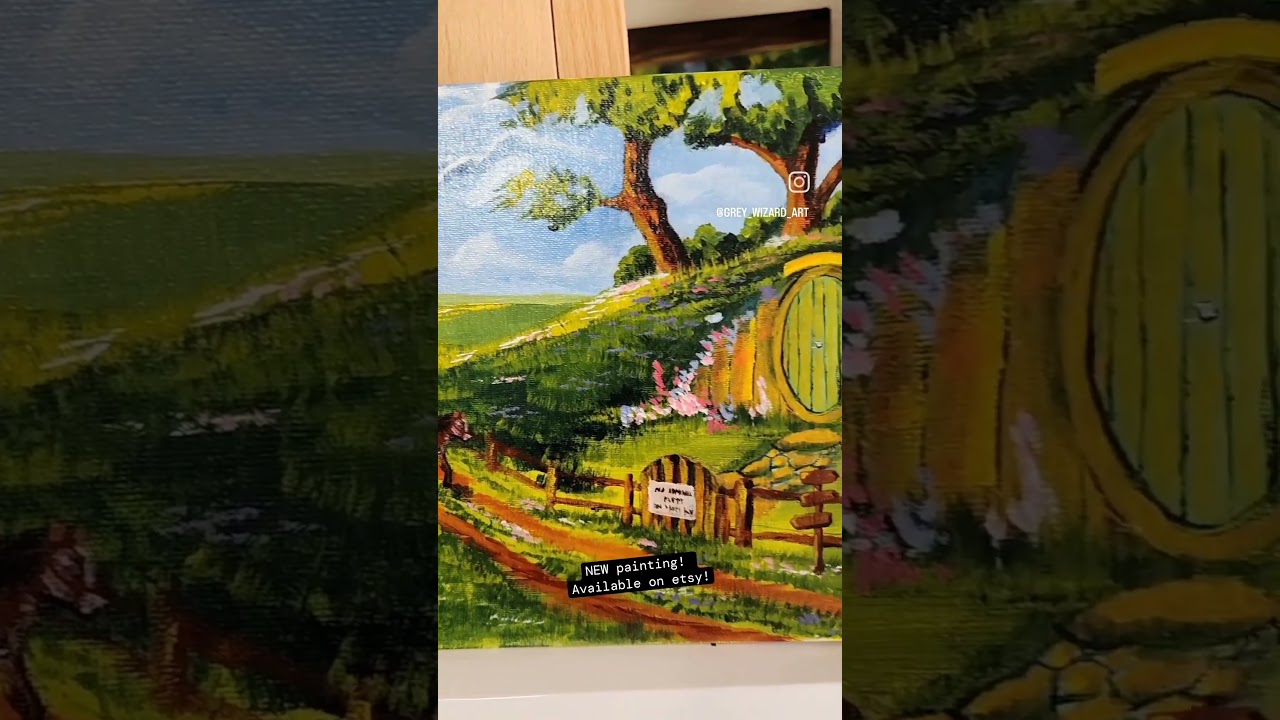 The shire! Acrylic painting from Grey Wizard Shop on etsy!