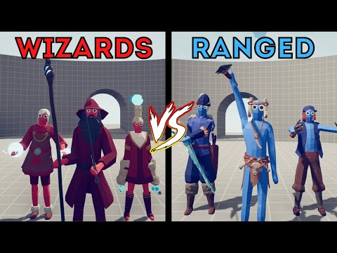 WIZARDS TEAM vs RANGED TEAM - Totally Accurate Battle Simulator | TABS