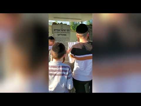 מקהלת אידיש נחת אצל ציון הק' של הסקולענ'ער רבי ז"ל אחרי שהוציאו את האלבום החדש סקולען נחת ומזמרים שם