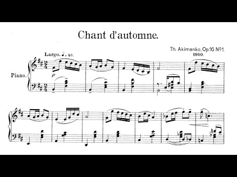 Fedir Yakymenko: Chant d'automne op. 16 No. 1 (von Riesemann's best-of edition: Russian piano music)
