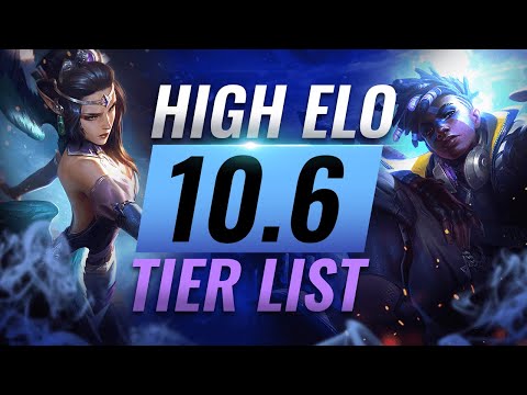 HIGH ELO Best Champions TIER List - League of Legends Patch 10.6