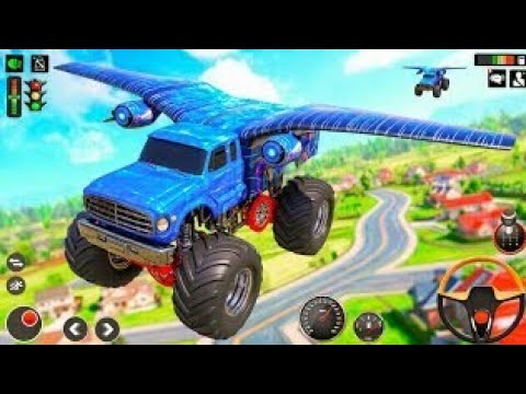 Ultimate Futuristic Flying 6x6 Monster Trucks Off-roading Stunt Racing Simulator - Android Gameplay.