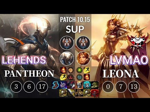 HLE Lehends Pantheon vs JDG LvMao Leona Sup - KR Patch 10.15