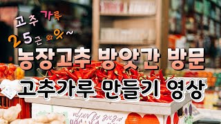 고추가루 탄생과정.말린 고추가루 만들기 위해 집앞 방앗간 방문~