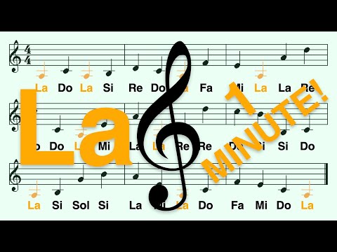 How to Read Note La in 1 Minute (Fixed Do Solfege) - 11 Notes, Treble Clef, Andante (Walking Pace)