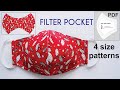 PRINTABLE FACE MASK PATTERN | How To Make Face Masks | 4 Size PDF Face Mask Patterns