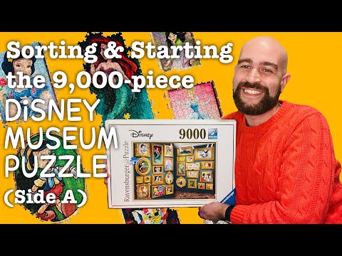 Sorting & Starting the 9,000-PIECE DISNEY MUSEUM PUZZLE! (Side A)
