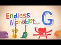 Endless Alphabet A To Z Letter G GARGANTUAN GARGLE GLOW GRACEFUL Originator Games