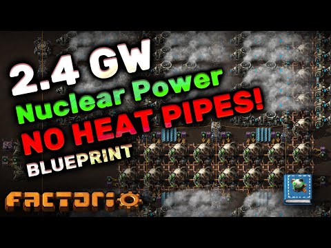 2.4 GW Nuclear Reactor - No Heat Pipes! - Factorio Energy Production Blueprint
