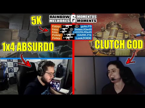 CLUTCH ABSURDO DO PALUH, RAZAH GANHANDO 1x3, 5K DO FNTZY E MAIS - MELHORES MOMENTOS LIVES R6