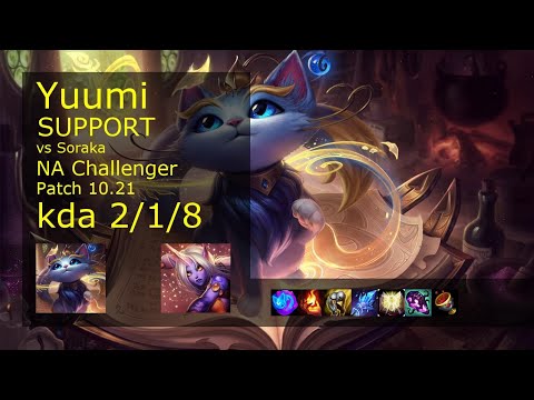 Yuumi Support vs Soraka - NA Challenger 2/1/8 Patch 10.21 Gameplay