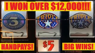 LOTS OF JACKPOTS, BONUSES, AND BIG WINS! Handpay! MEGABUCKS, 3 Reel Slots!