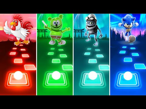 J.Geco Chicken vs Gummy Bear vs Crazy Frog vs Sonic - Tiles Hop EDM Rush