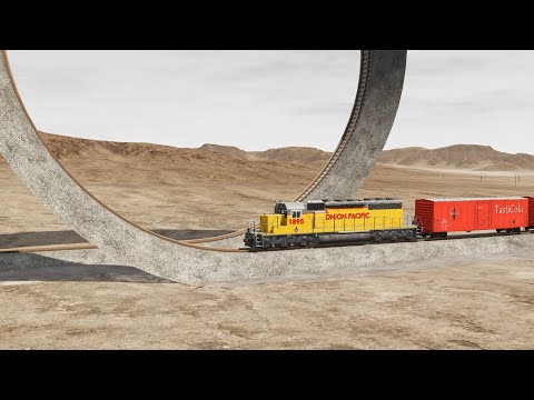 Trains vs Vertical Loop – BeamNG Drive