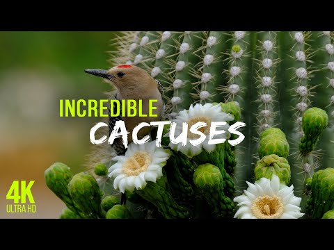 4K Incredible World of Cactuses - Relaxing Nature Video + Soothing Ambient Music for Stress Relief