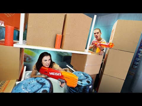NERF Build Your Box Fort Team Challenge!