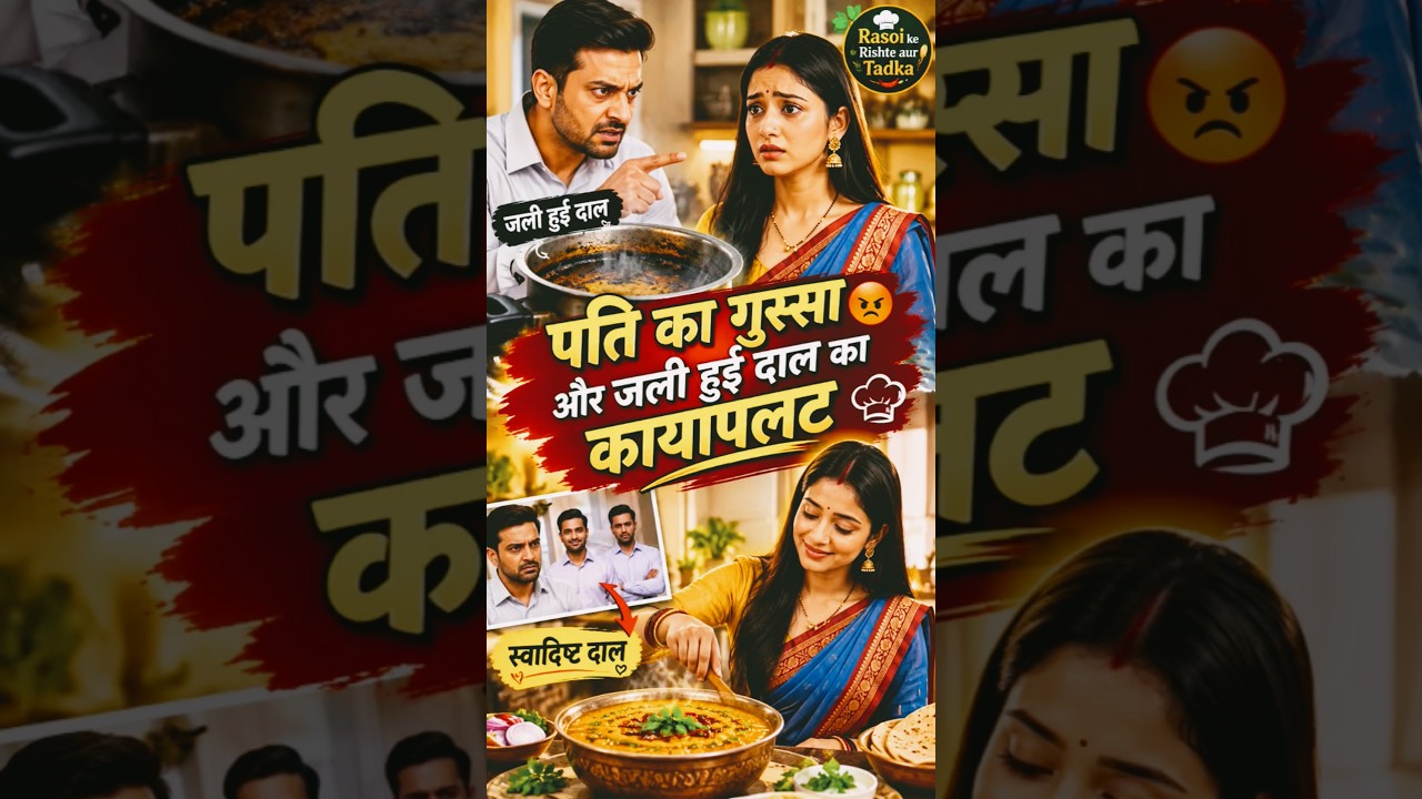 पति का गुस्सा और जली हुई दाल का कायापलट 😱 ||Rasoi ke rishte aur Tadka#shorts #shorrfeed #vairalshort