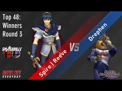 Smashville 7 - Spire | Reeve (Marth) vs. Drephen (Sheik) - SSBM - Top 48 - Winners R3 - Best of 5