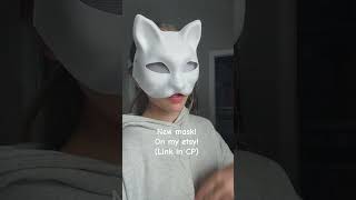 (Sold)New mask for sale! THIS TOOK SO LONG TO FILM :0 #mask #therian #furry #catmask #cat #etsy #fyp