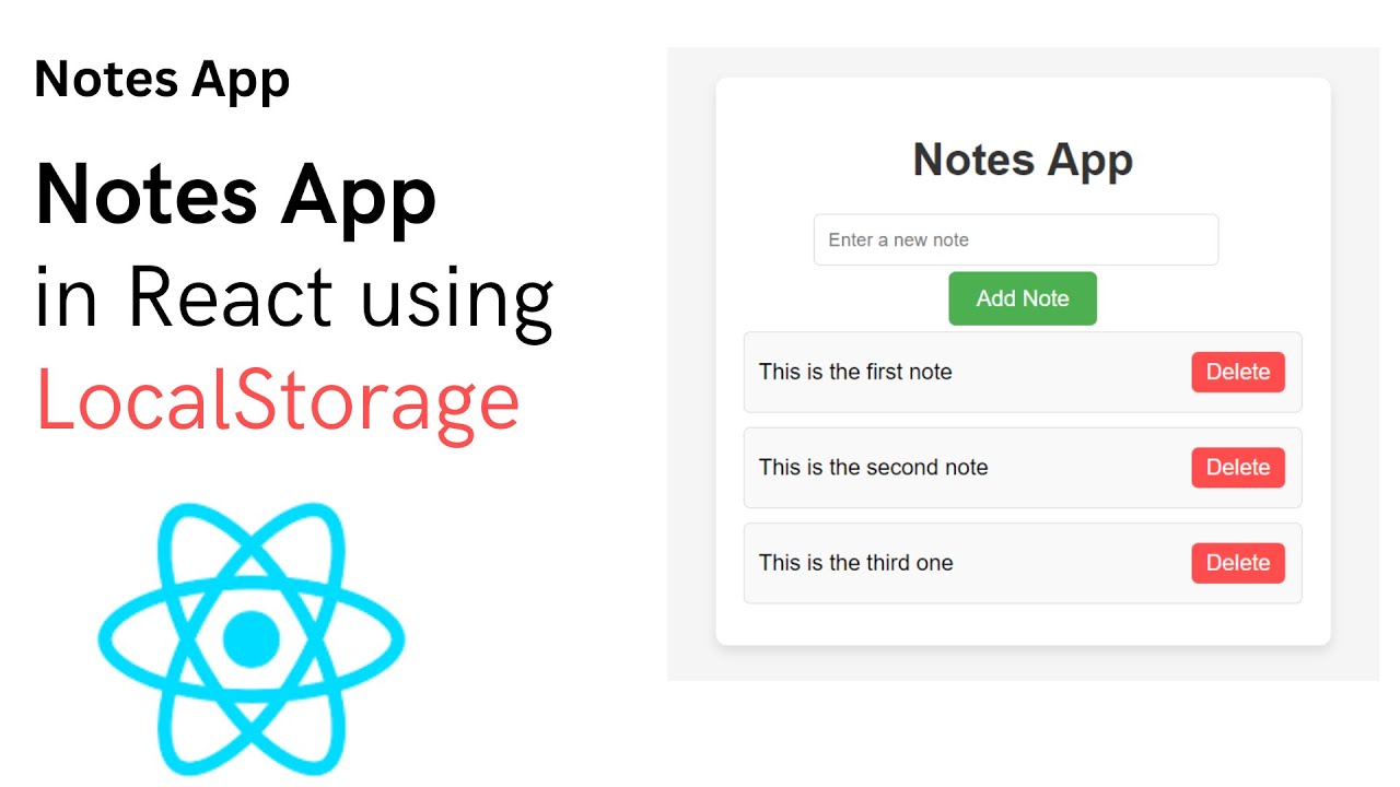 📒 Create a React Notes App with Local Storage | Full Tutorial 🚀