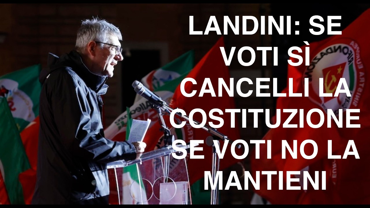 LANDINI: SE VOTI SÌ CANCELLI LA COSTITUZIONE SE VOTI NO LA MANTIENI