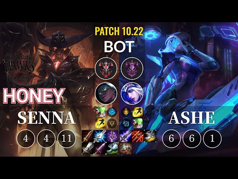SHG Honey Senna vs Ashe Bot - KR Patch 10.22