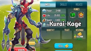 Monster Information : KURAI KAGE Skill Set &amp; Relic Equipment ! Monster Legends