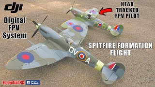 RC SPITFIRE PILOTING FROM THE COCKPIT !!! SPITFIRE FORMATION | DJI DIGITAL FPV WITH HEAD TRACKING
