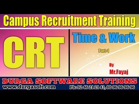 Campus Recruitment Training (CRT) || Time and Work Part-1 ...