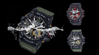 READ R90001 Dual Display Digital Watch Chronograph Waterproof Alarm Men Quartz Wrist Watch   NO 5