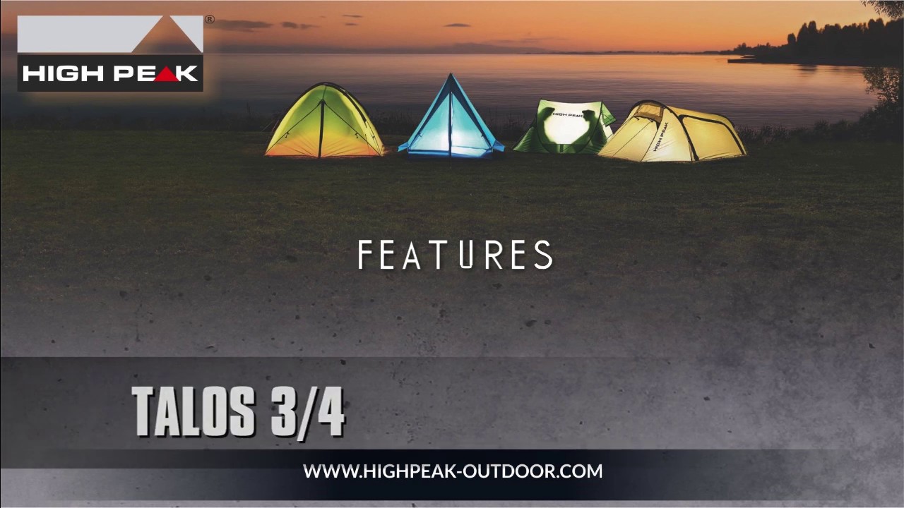 Палатка для четырех человек High Peak Talos 4 Grey/Green (11510)