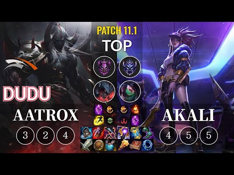 HLE DuDu Aatrox vs Akali Top - KR Patch 11.1