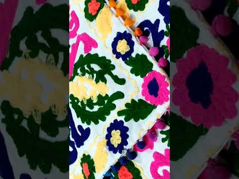 Embroidered cushion cover, embroidery, size: 16*16 inch