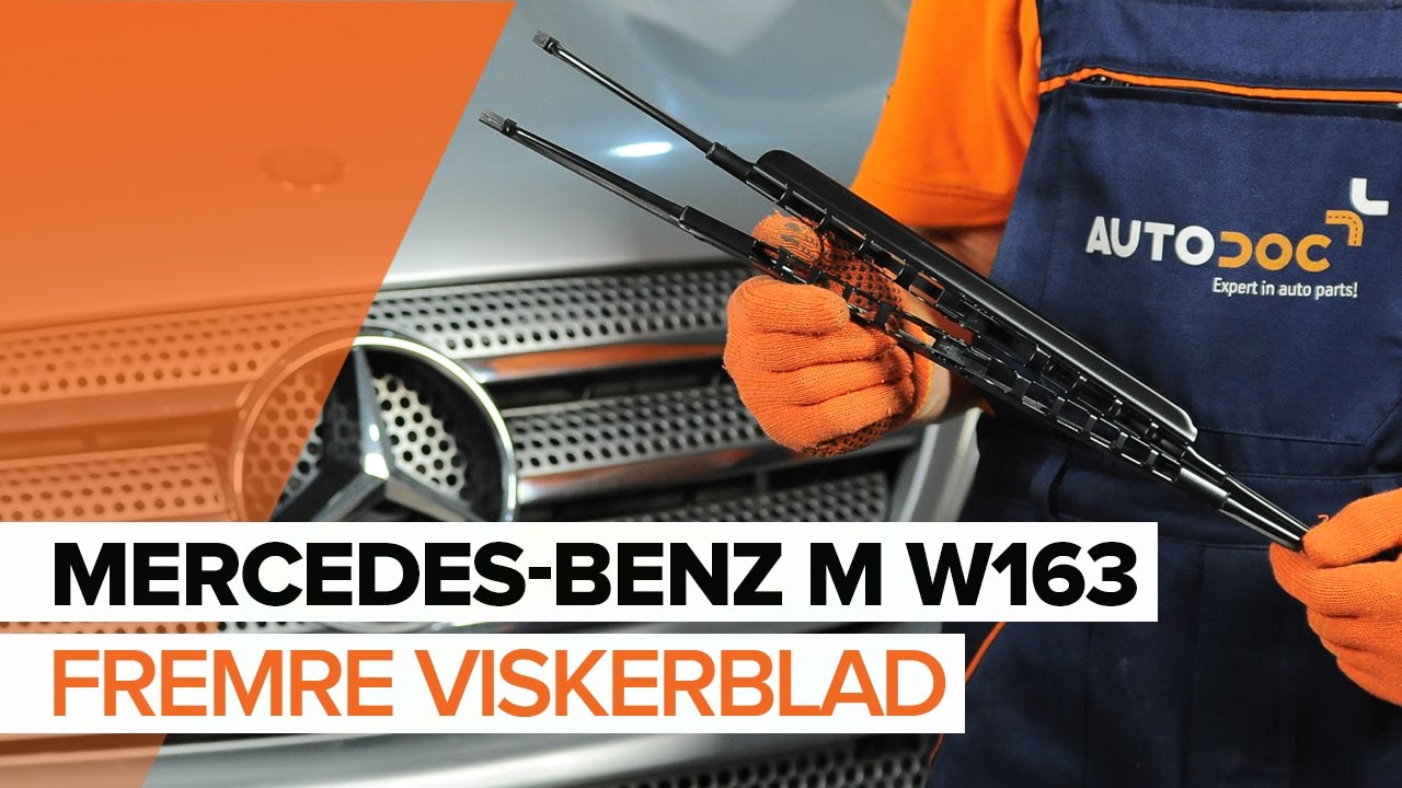 Slik bytter du vindusviskere fremme på en Mercedes ML W163 – veiledning