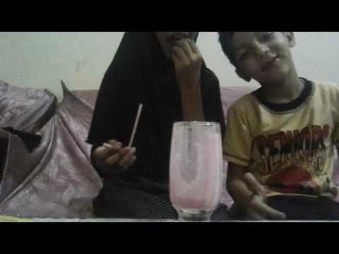 Strawberry and ice cream milk shake challenge