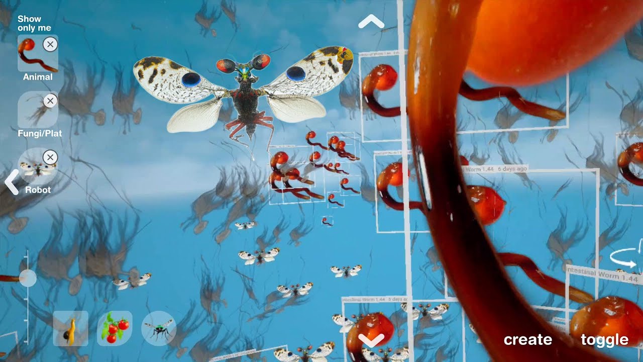 Speculative Evolution, Prototyp 1, Mobile App as Interface for Installations, Marc Lee