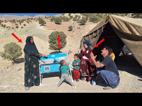 Mother's return: Today she brought a cradle for Mohammad's children