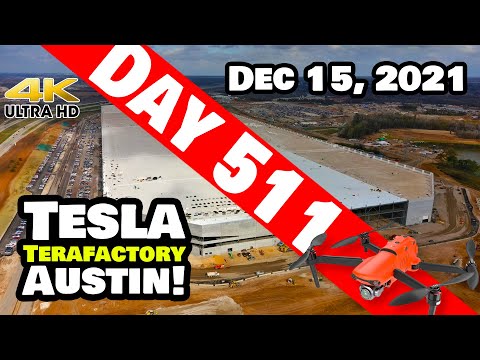 Tesla Gigafactory Austin 4K  Day 511 - 12/15/21 - Tesla Terafactory Texas - GIGA TEXAS TAKING SHAPE!
