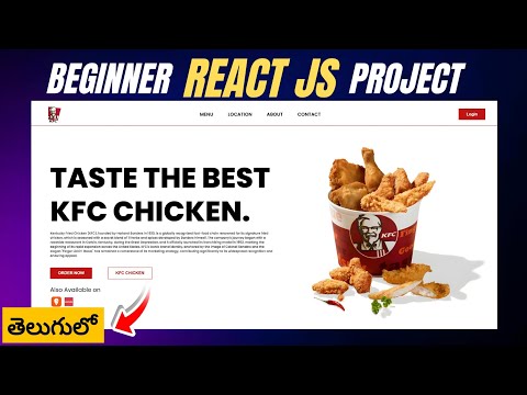 React JS Beginner Project in Telugu | Build Your First Website with React Step-by-Step