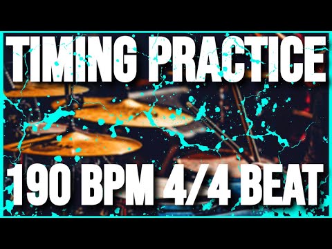 190 BPM | Timing Practice | 4/4 Simple Drum Beat | Metronome