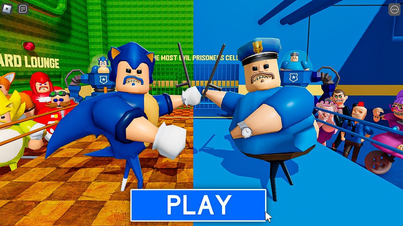 SONIC BARRY Team Vs BARRY Team in BARRY'S PRISON RUN! New Scary Obby (#Roblox)