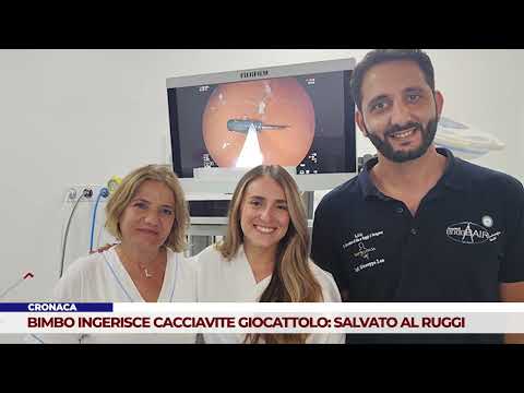 Bambino di 5 anni ingerisce un cacciavite giocattolo, salvato all'ospedale Ruggi di Salerno