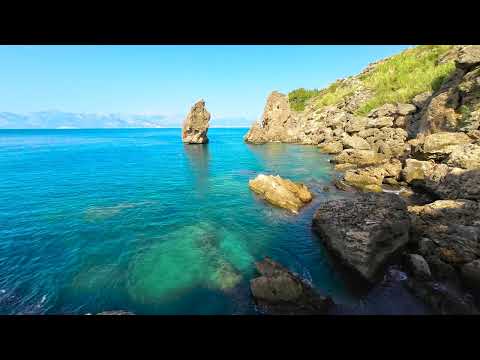 Relaxing Mediterranean Sea Waves - White Noise for Meditation, Work, Study & Sleep 4k HDR