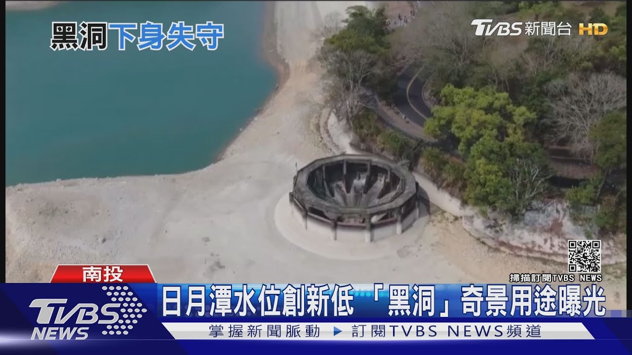 日月潭水位創新低 「黑洞」奇景用途曝光