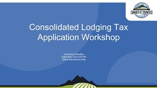 Kittitas County Consolidated Lodging Tax Grant Training Video