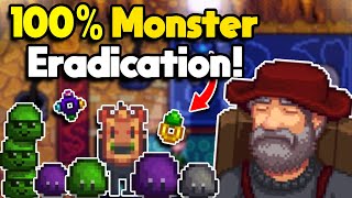 How to EASILY complete the Monster Eradication goals for perfection in Stardew Valley!