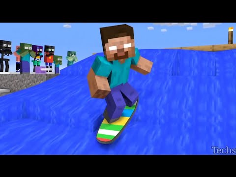 Epic & Funny surfing in monster school | Minecraft | day22